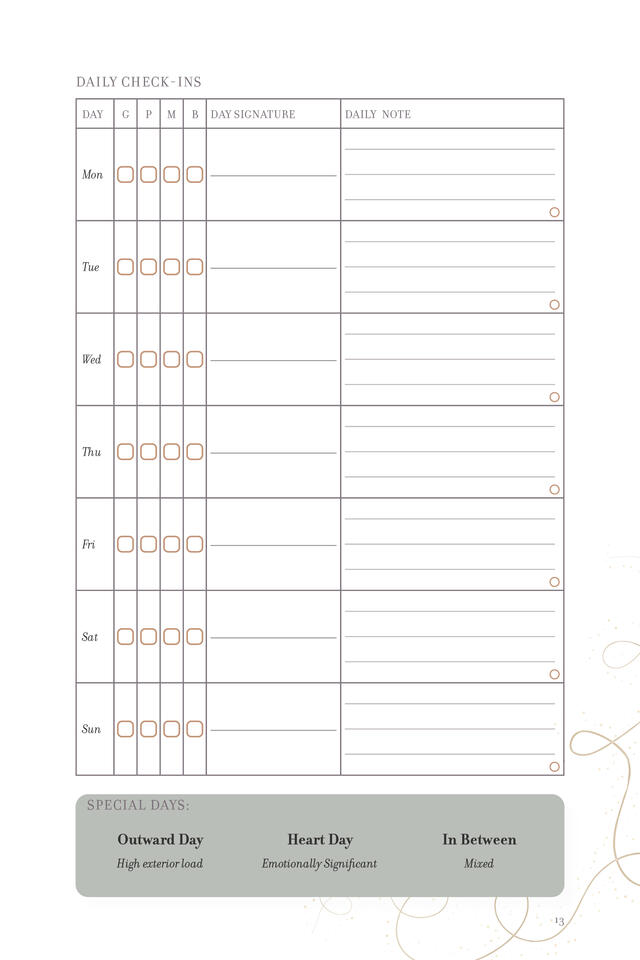 Goldilocks Journal - Weekly Spread - B