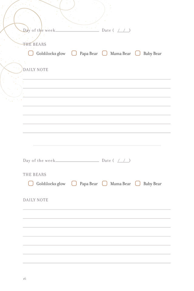 Goldilocks Journal - Daily Spread